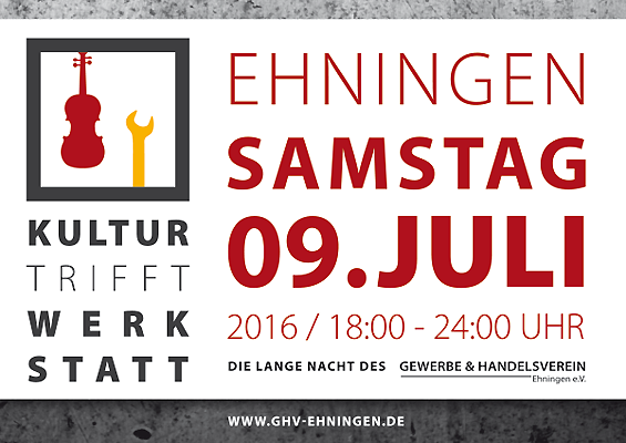 Kultur trifft Werkstatt bei KFZ-Winter in Ehningen am 09. Juli 2016 ab 18 Uhr